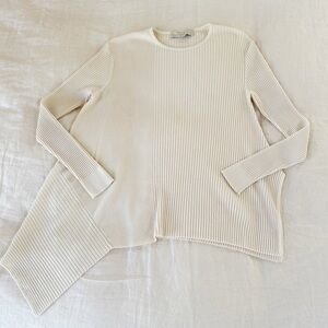 Stella McCartney Wool Silk Asymmetrical Ribbed Sweater US 4